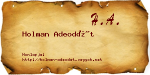 Holman Adeodát névjegykártya